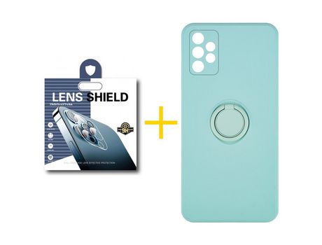Pack 1 Película de Cámara trasera + Funda SKYHE por Samsung Galaxy A52 S 5G Gel O-Ring Verde-Auga