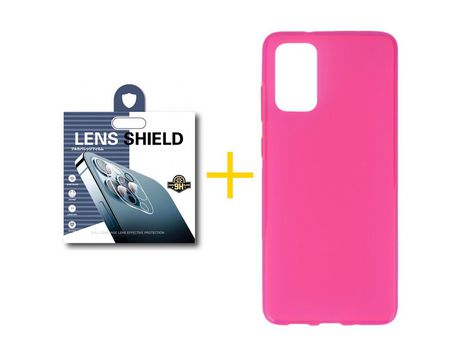 Pack 1 Película de Cámara Trasera + Funda SKYHE por Samsung Galaxy S20 FE 5G Silicona Liso Rosa