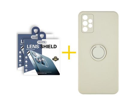 Pack 2 X Protector de Cámara trasera + Funda ACCETEL para Samsung Galaxy A52 S 5G Gel O-Ring Sand
