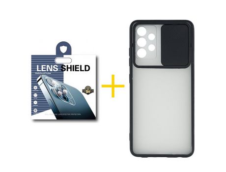 Pack 1 Película de Cámara trasera + Funda SKYHE por Samsung Galaxy A52 S 5G Gel Protteción Cámara Negro