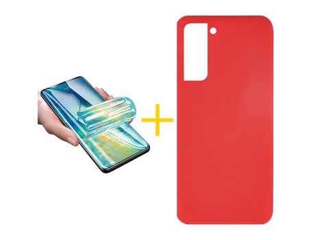 Carcasa + Protector de Pantalla para Samsung Galaxy S21 Plus 5G SKYHE Rojo