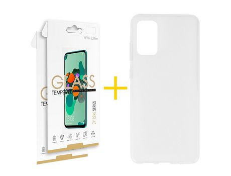 Pack 2 Películas 2.5D + Funda SKYHE por Samsung Galaxy S20 FE 5G Silicona Liso Incoloro Escarchado