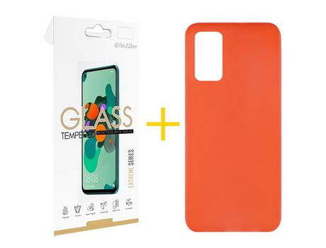 Pack 1 Película 2.5D + Funda SKYHE por Samsung Galaxy S20 FE 5G Silicona Liso Rojo