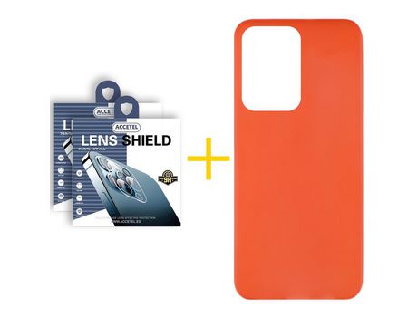 Pack 2 X Protector de Cámara Trasera + Funda ACCETEL para Samsung Galaxy S20 Ultra 5G Silicona Liso Rojo