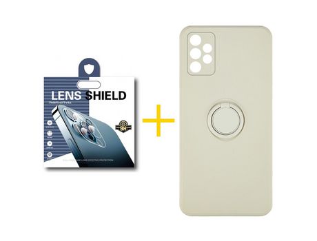 Pack 1 Película de Cámara trasera + Funda SKYHE por Samsung Galaxy A32 5G Gel O-Ring Sand