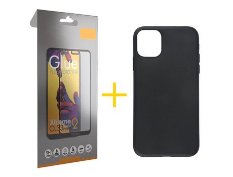 Pack 1 Película Full + Funda SKYHE por Samsung Galaxy A03 Silicona Liso Negro