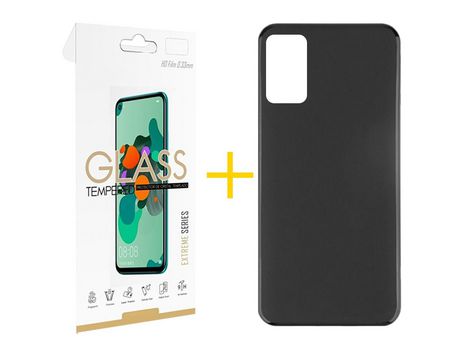 Pack 1 Película 2.5D + Funda SKYHE por Samsung Galaxy M52 5G Silicona Liso Negro