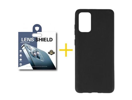 Pack 1 Película de Cámara Trasera + Funda SKYHE por Samsung Galaxy S20 FE 5G Silicona Liso Negro