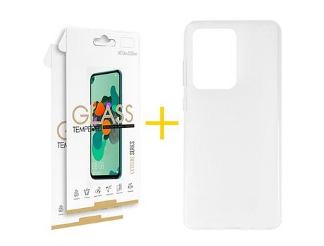 Pack 2 Películas 2.5D + Funda SKYHE por Samsung Galaxy S20 Ultra 5G Silicona Liso Incoloro Escarchado