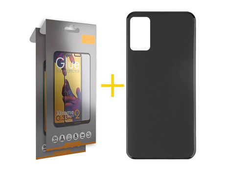 Pack 2 Películas Full + Funda SKYHE por Samsung Galaxy M52 5G Silicona Liso Negro