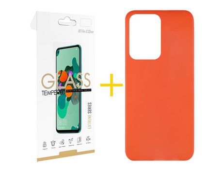 Pack 1 Película 2.5D + Funda SKYHE por Samsung Galaxy S20 Ultra 5G Silicona Liso Rojo