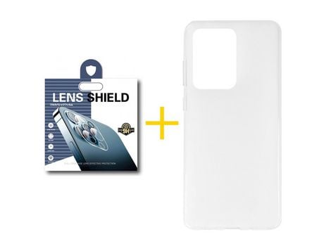 Pack 1 Película de Cámara Trasera + Funda SKYHE por Samsung Galaxy S20 Ultra 5G Silicona Liso Incoloro Escarchado