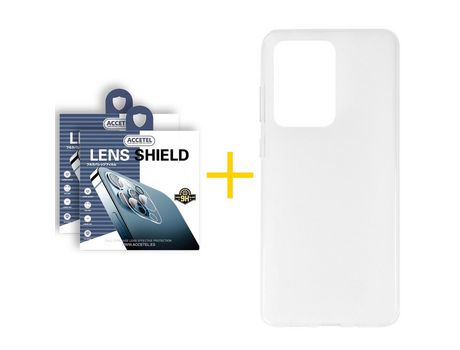Pack 2 X Protector de Cámara Trasera + Funda ACCETEL para Samsung Galaxy S20 Ultra 5G Silicona Liso Transparente Escarchado