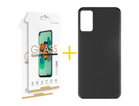 Pack 2 Películas 2.5D + Funda SKYHE por Samsung Galaxy M52 5G Silicona Liso Negro