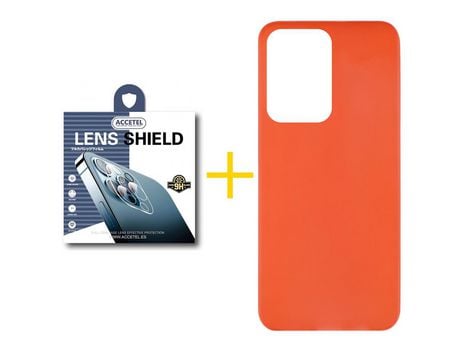 Pack 1 X Protector de Cámara Trasera + Funda ACCETEL para Samsung Galaxy S20 Ultra 5G Silicona Liso Rojo