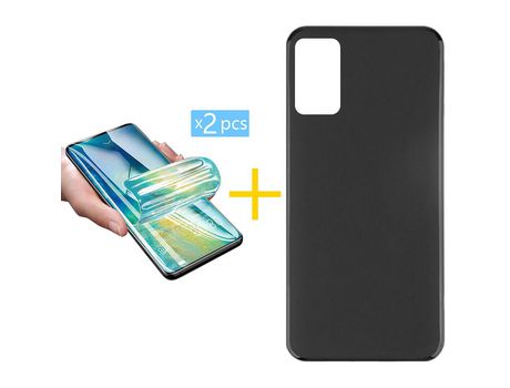 Pack 2 Películas + Funda SKYHE por Samsung Galaxy M52 5G Silicona Liso Negro
