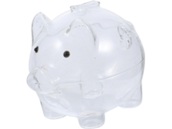 Hucha con forma de cerdito para niños y niñas, de cristal transparente. CHABERLU