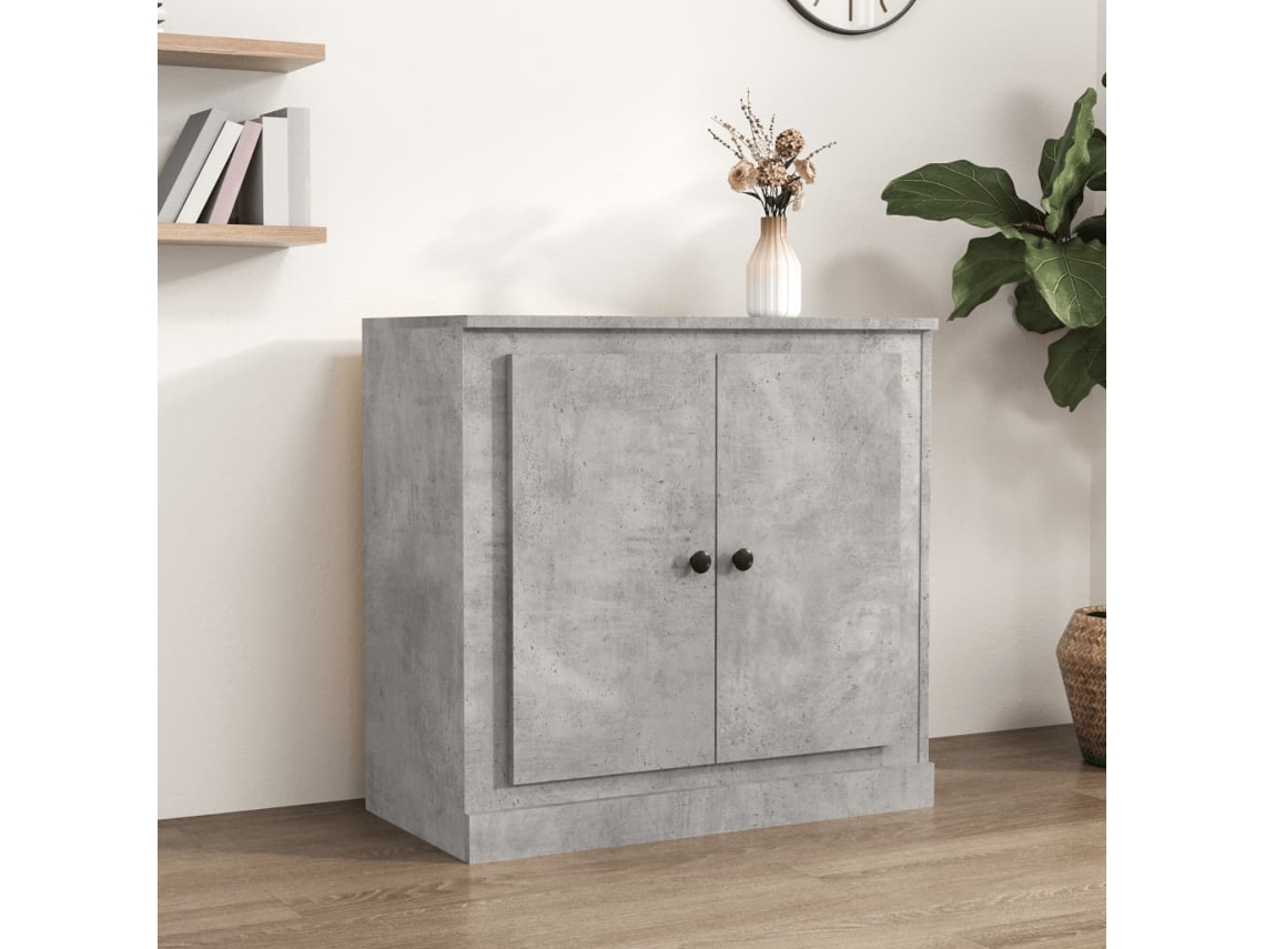 Aparador De Madera Contrachapada Gris Hormigón 70x35,5x67,5 Cm