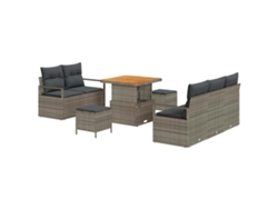 Maison Exclusive - Conjunto De Sofá De Jardín Con Cojín Con Almohada 8 Pcs Gris