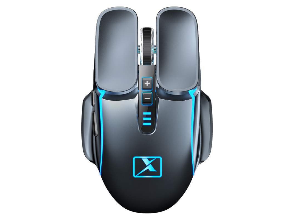 Ratón inalámbrico recargable para juegos Yizhood M215, 2400 DPI, 6 teclas, LED RGB, para portátil, color gris