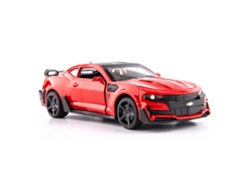 (Rojo) Miniatura de un Chevrolet Camaro a escala 1/32, fabricada en metal, con 4 puertas que se abren, luces y efectos de sonido.