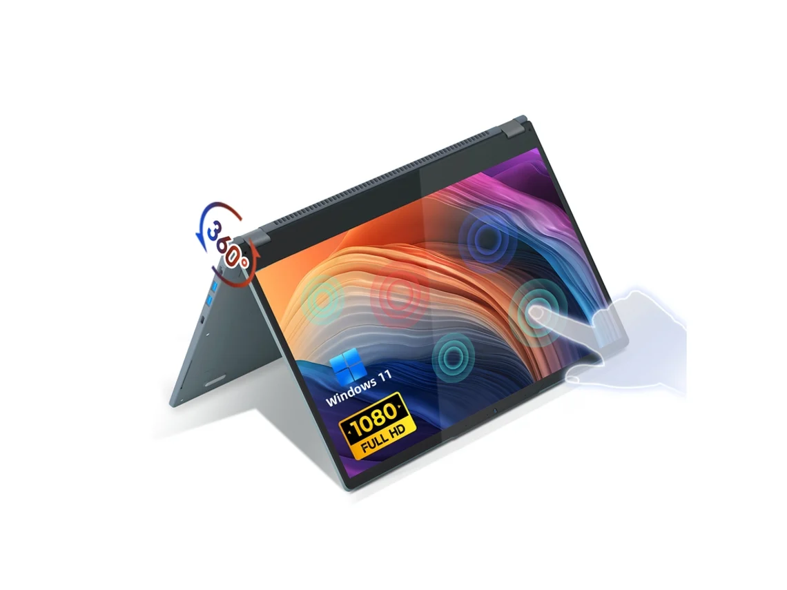 Ninkear Ybook15 2 en 1 Notebook Amd Ryzen™ 3 3200u 15.6 360° Flip Fhd Ips Pantalla táctil 16g512gb Ssd Teclado retroiluminado Windows 11