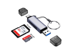 Lector de tarjetas USB 3.0/Tipo-C a ranura para tarjeta SD/TF