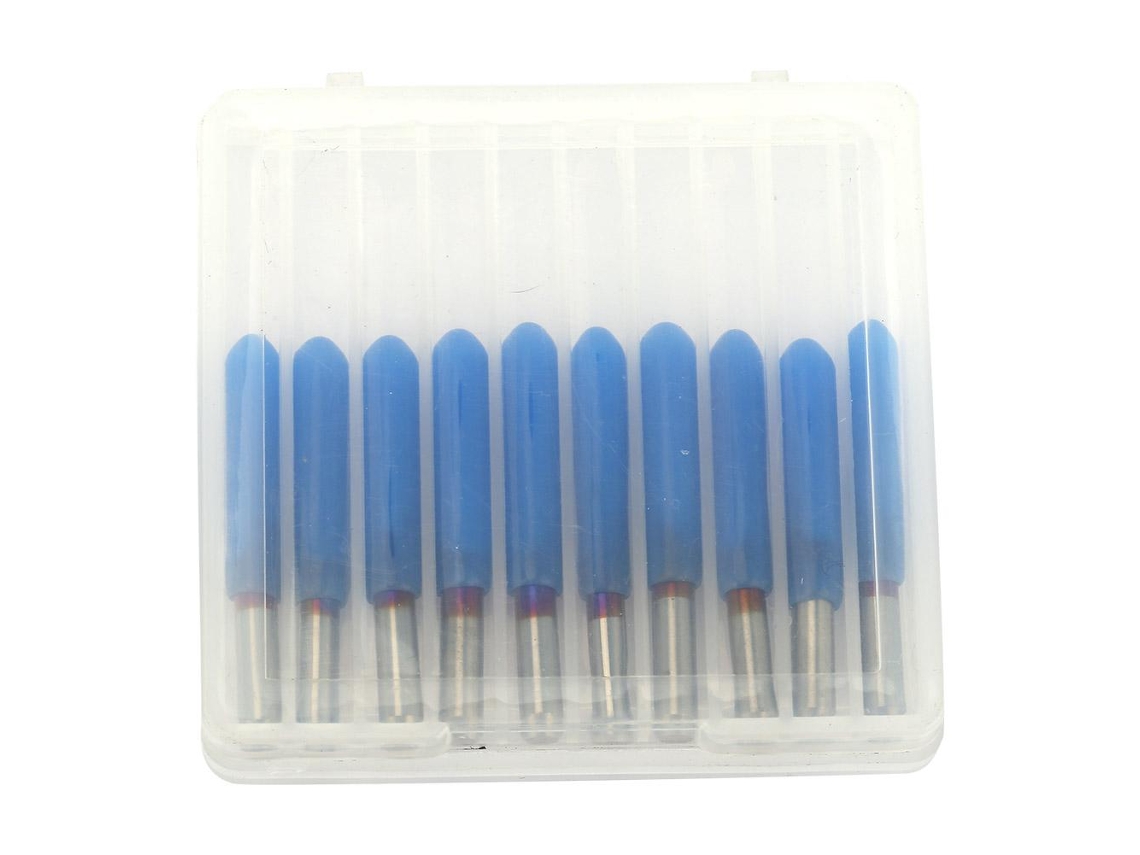 Brocas de acero de tungsteno para grabado de PCB, 3,175 mm, mango de 90° (0,1 mm), 10 unidades/caja