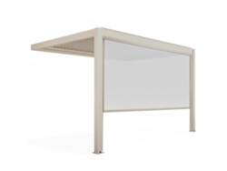 Pérgola Bioclimatique 4x3 M Adossée Manuelle En Aluminio Crème Avec Store Oviala