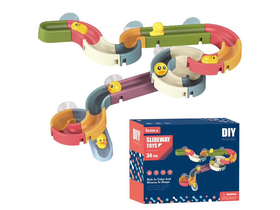 Juguete De Baño (pista De Montaje Diy, Diversión De Deslizamiento De Bolas) 1,2,3