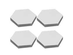 Adhesivo Acrílico Hexagonal Autoadhesivo Con Efecto Espejo Para Paredes Residenciales, 20 Cm, Color Plata, 12 Unidades.