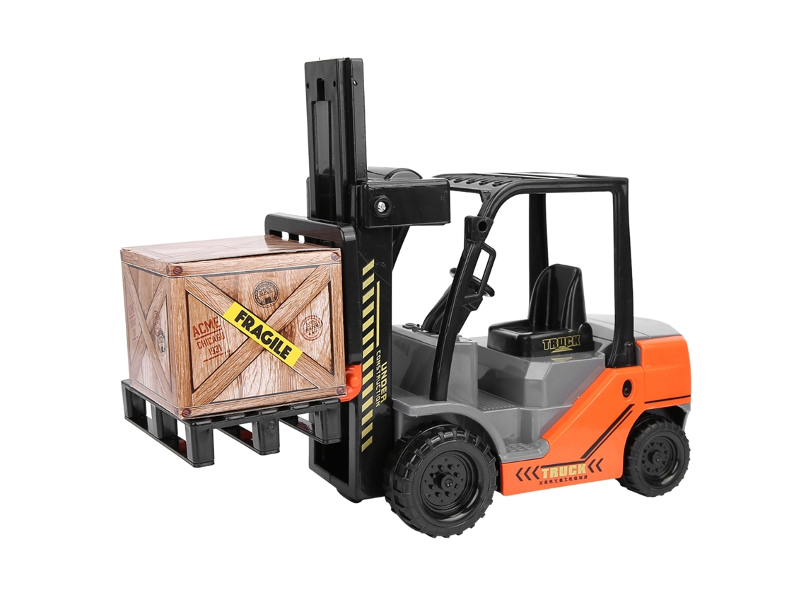 -modelo De Montacargas De Inercia 1:10 Para Niños Con Paletas Y Caja Juguete Regalo