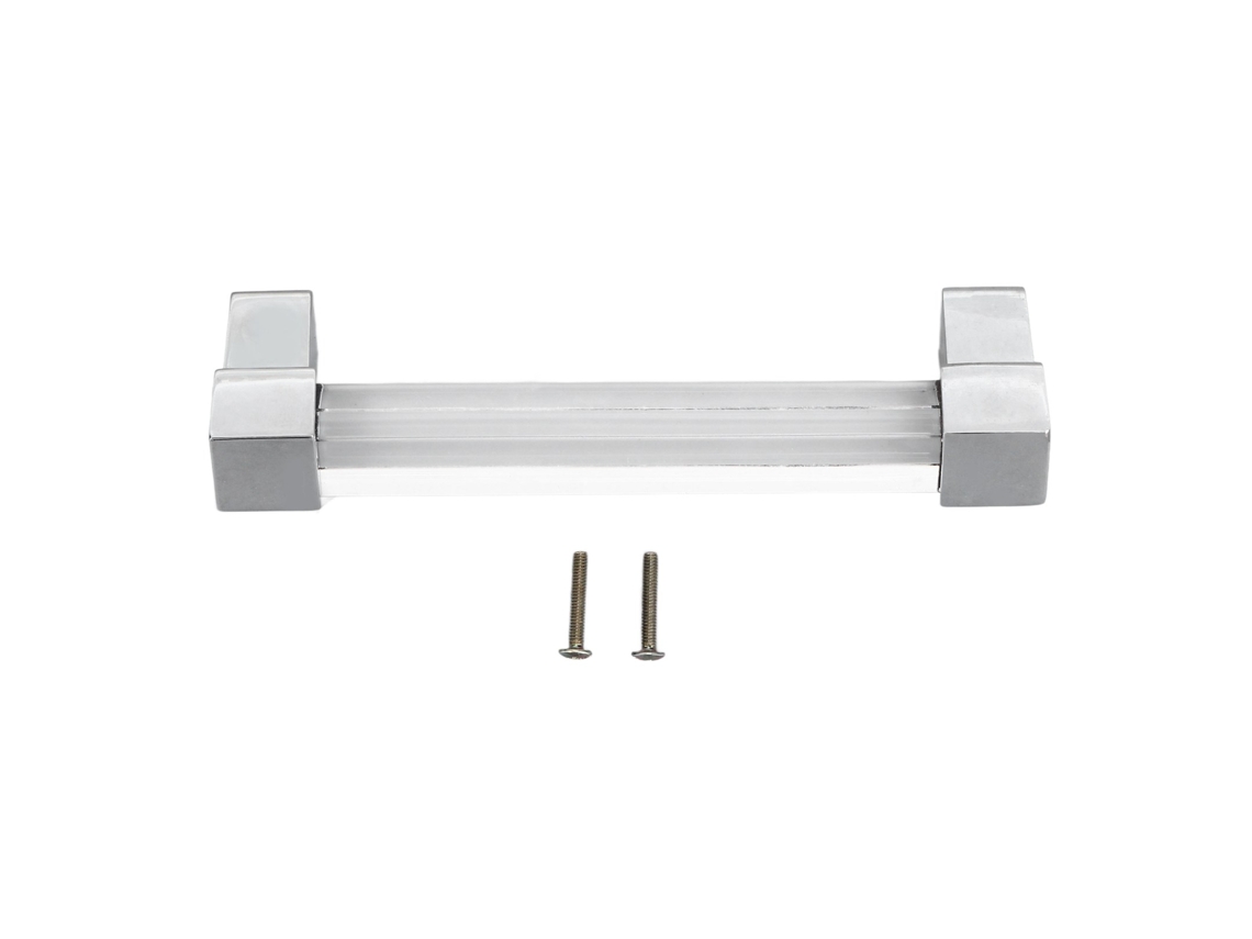 Tiradores De Acrílico Cristalino Para Cajones De Armarios De Cocina, Color Plata, 128 Mm