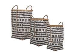 Cesta Marrón de Seagrass-Alga Marina 59*43*43cm Set de 3 Unidades Cestas Set 3 U