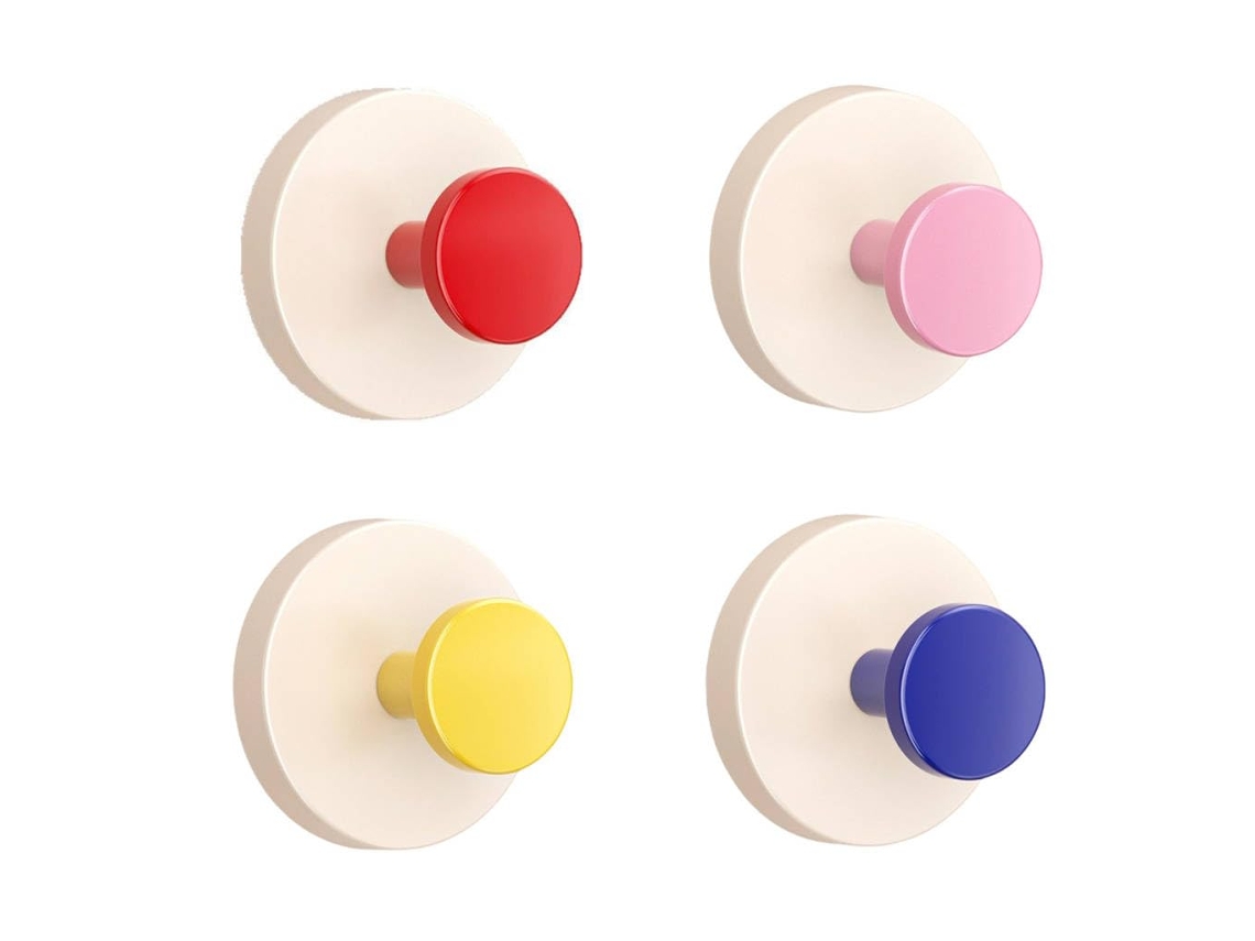 Gancho Ventosa Multicolor Impermeable, Colgante Tela Baño 4 Unidades