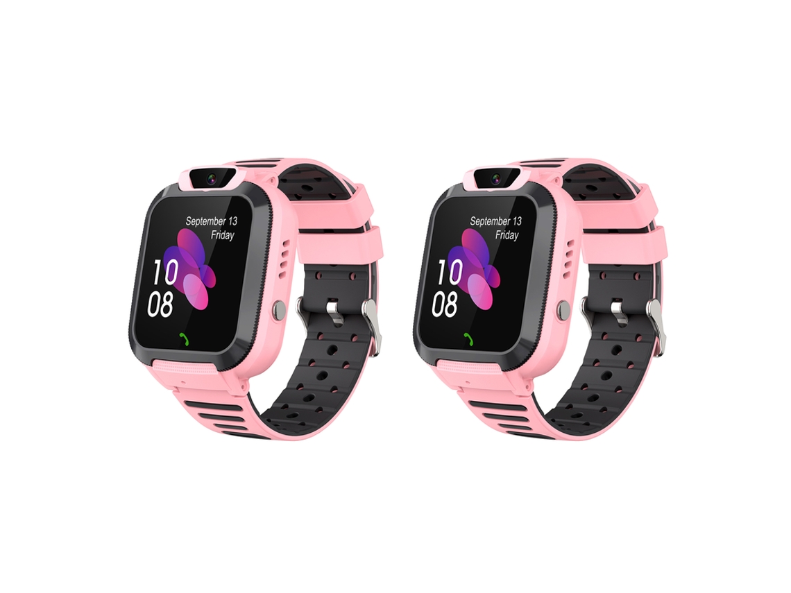 Reloj inteligente con alarma, ubicación precisa, SOS, para niños, Q16s, color rosa, 2 unidades, Chaberlu