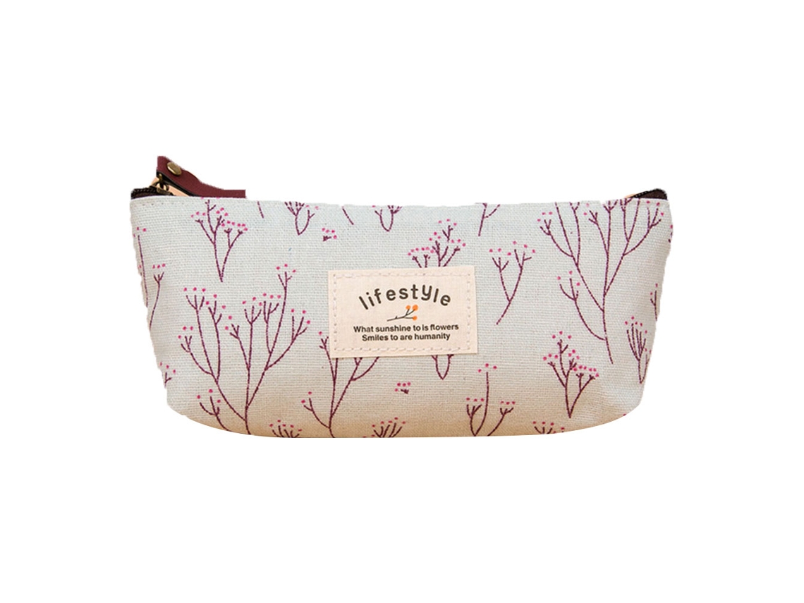 Estuche De Lápices Y Bolígrafos Floral Sweet Flower Multifuncional Bolsa De Almacenamiento De Papelería Azul