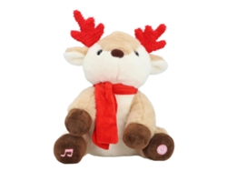 -juguete De Peluche Rena Musical Con Luz Animada Suave Amigable Para Niños Navideño Mesa Dormitorio