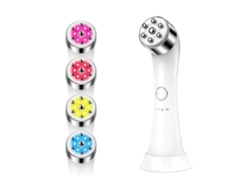 Masajeador facial para reafirmar la piel, terapia de luz LED de 4 colores, herramientas para modificar arrugas, blanco Yunzii