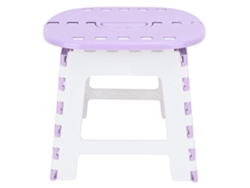 Taburete plegable de plástico para el hogar, pequeño, para acampar, pescar y actividades al aire libre, color morado claro.