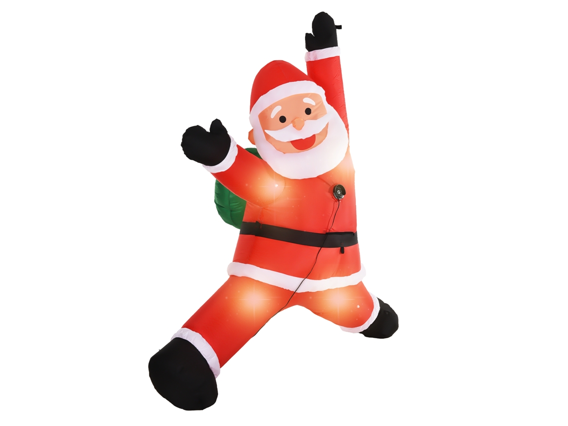 Adorno inflable de Papá Noel con luces LED impermeables