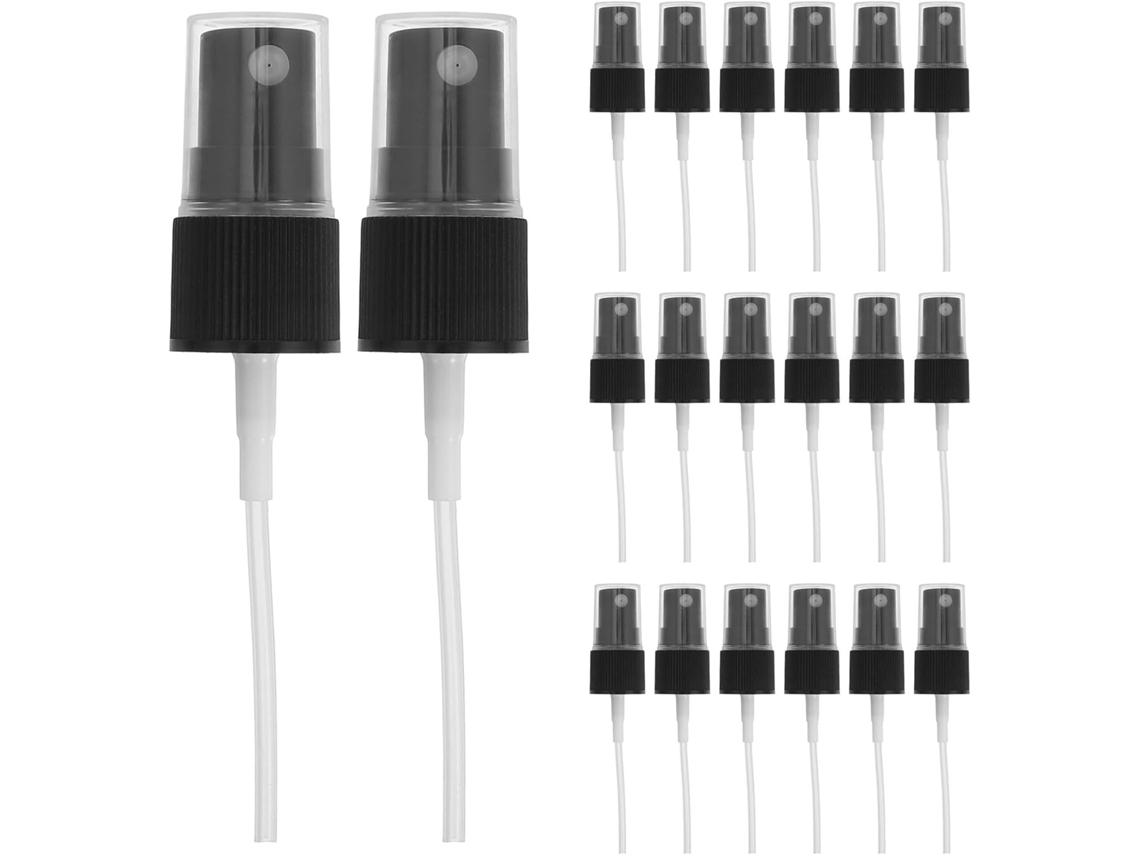 Nuobesty Paquete De 20 Tapas Para Frascos De Perfume En Spray De 18 Mm, Boquillas Negras De Niebla Fina