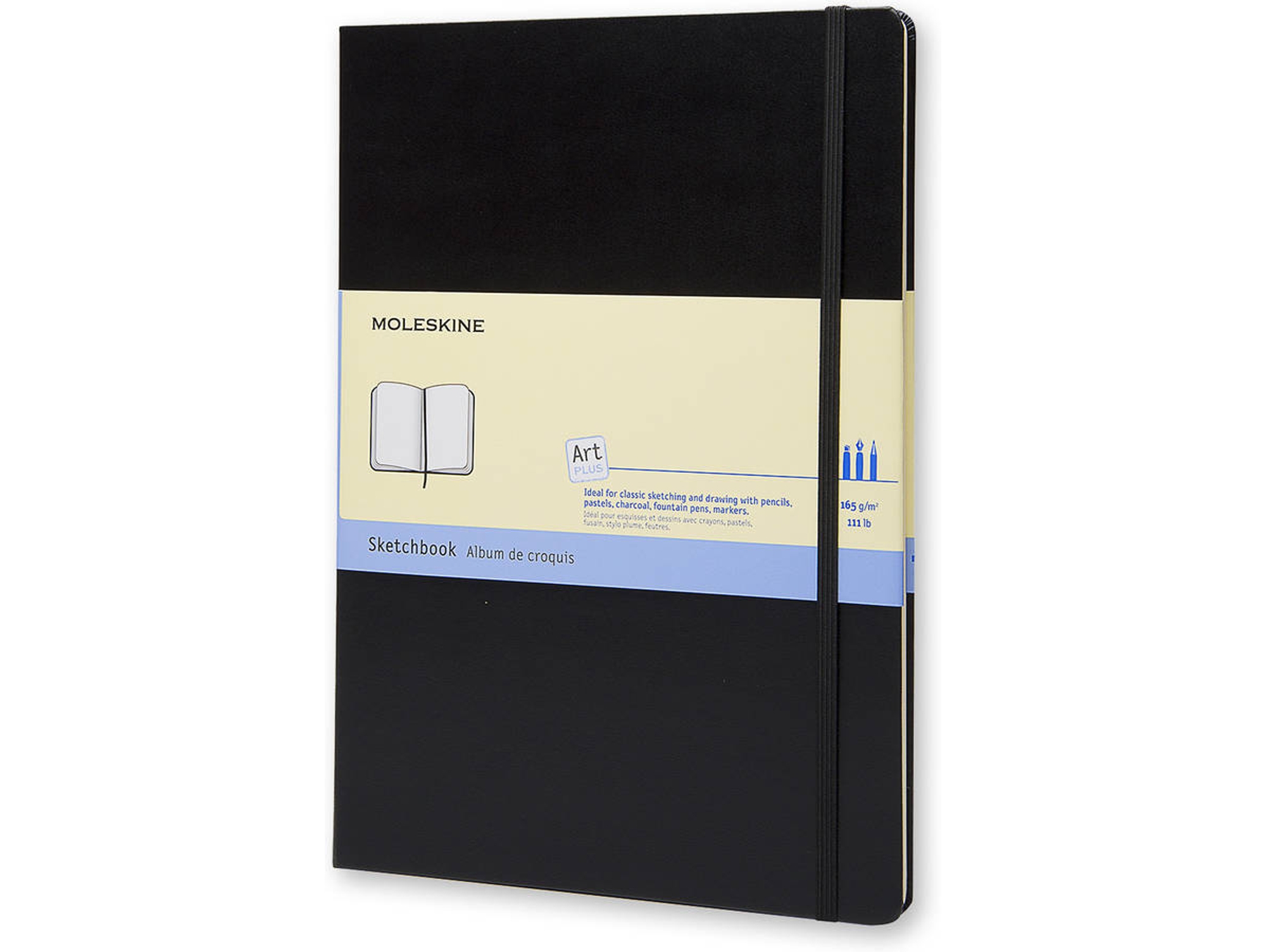 CADERNO MOLESKINE DESENHO 165G PRETO-A4
