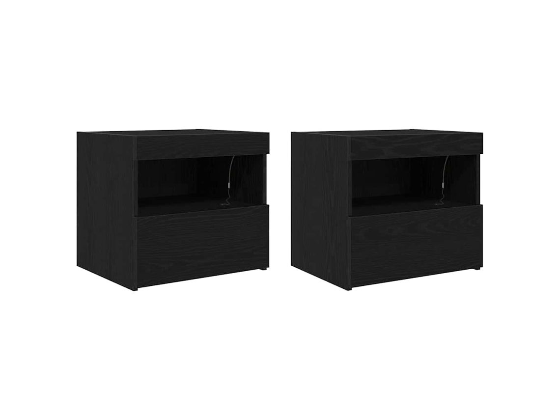 Mesita de noche de roble negro 50x40x45 cm EXCLUSIVA MAISON