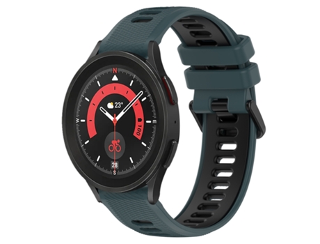 Correa de reloj inteligente para Samsung Galaxy Watch5 Pro 45 mm 20 mm Correa deportiva de silicona bicolor (verde oliva + negro)