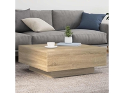 Mesa auxiliar HARLANV1 con tablero de roble Sonoma de 80x80x31cm.