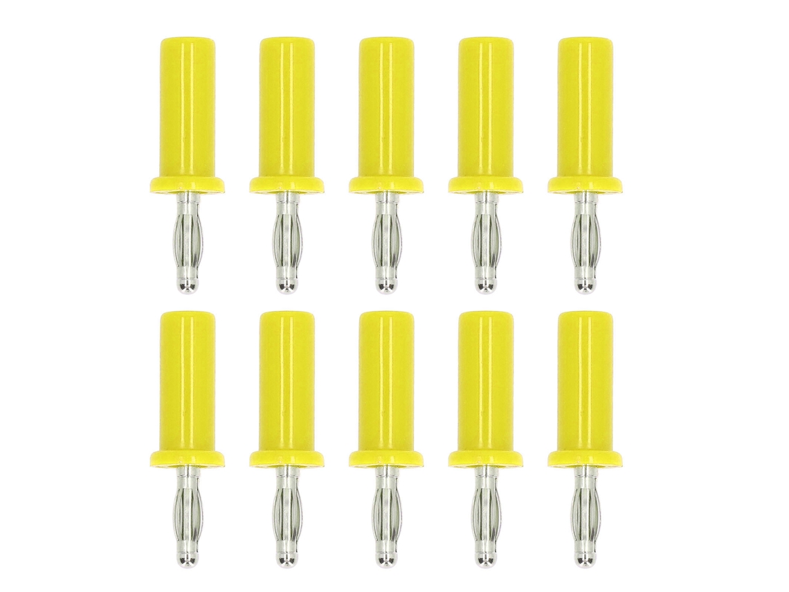 10 Conectores Banana Para Linterna, Latón De 4 Mm, Abs Soldado, Para Instrumentos Electrónicos, Color Amarillo.