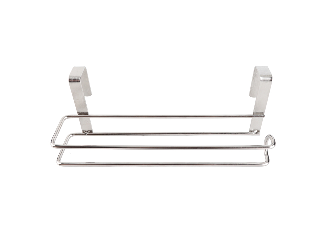 Soporte de acero inoxidable para toallas de papel para la puerta de la cocina.