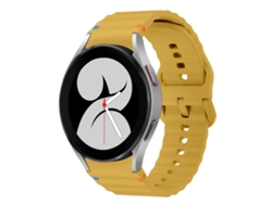 Bracelete Para Samsung Galaxy Watch 4 (40mm/44mm) - Silicone Costurado Com Padrão De Onda - Amarelo