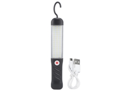 Linterna de trabajo magnética 2026 con 3 modos, 6000k, recargable vía USB, antideslizante, plegable y con gancho para acampar.